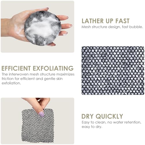 INNERNEED Exfoliating Mesh Sponge Case Cover for Body Scrubber, Black