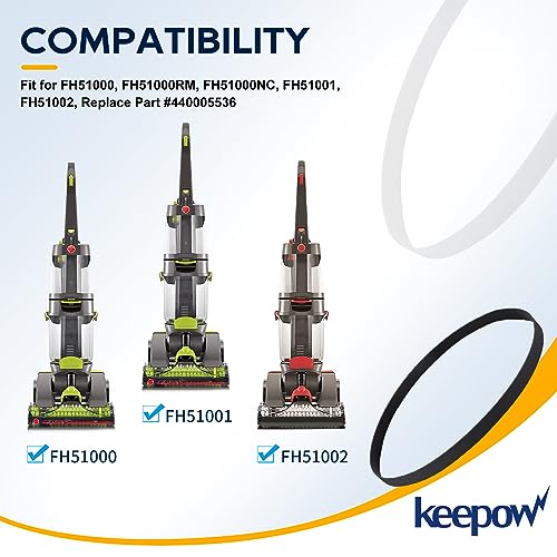 KEEPOW Vacuum Belt 440005536 for Hoover Dual Power Max Carpet Cleaners (2 Pack)