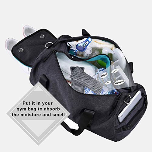 Grey Activated Charcoal Shoe Deodorizer Bags - 6 Pack Odor Eliminator
