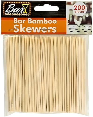 4-Inch Natural Bamboo Skewers - 200 Pack for Appetizers & BBQ