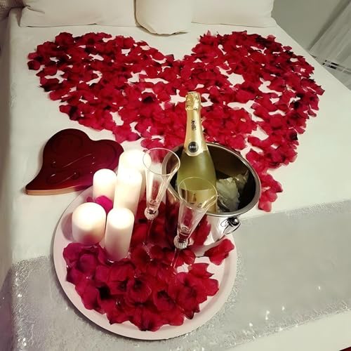 Grever 1000 Pcs Artificial Silk Rose Petals for Romantic Decor