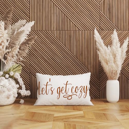 Let's Get Cozy Fall Pillow Cover 12x20 Inch Decorative Cushion