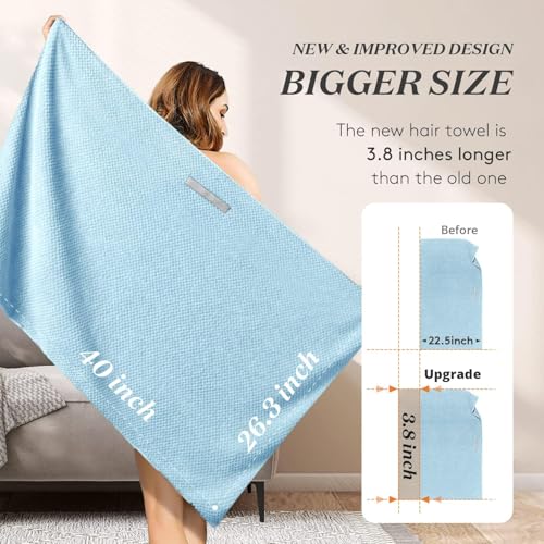 Microfiber Hair Towel Wrap - Super Absorbent & Quick Dry - 2 Pack