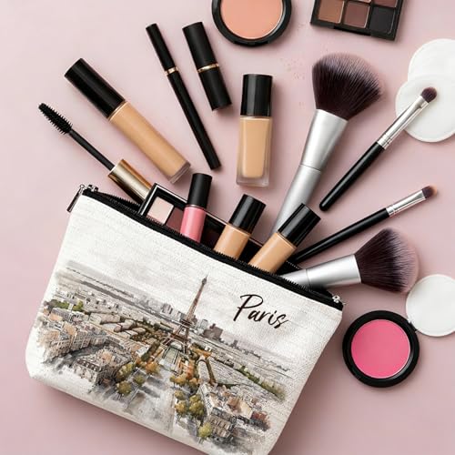 Paris Souvenirs Waterproof Makeup Bag Travel Cosmetic Pouch