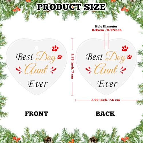 Dog Aunt Christmas Ornament - Gift for Dog Lovers & Aunts