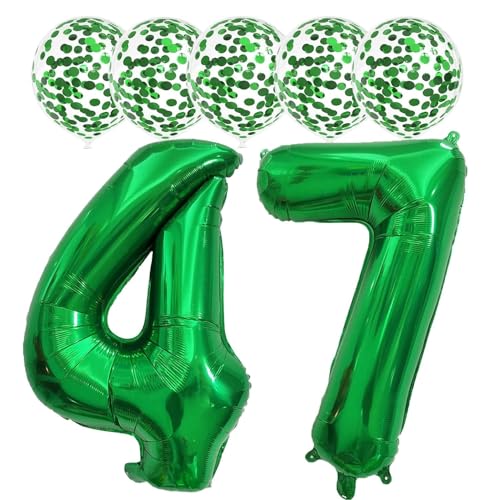 Green 32" Foil Balloons Set for 47th Birthday & Anniversaries