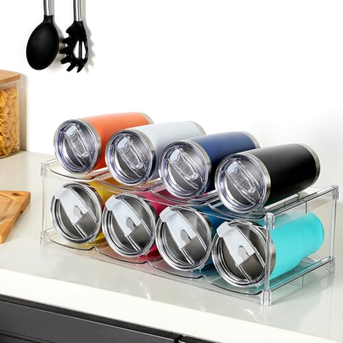 Stackable Water Bottle Organizer for Large Tumblers - Fits 40oz Stanley, YETI, Hydro Flask