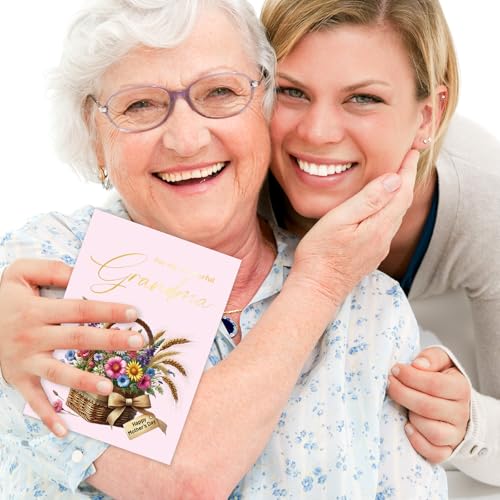 Happy Mother's Day Card for Grandma with Envelope - 5x7