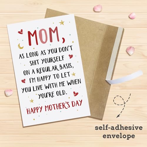Funny Sarcastic Mother's Day Card from Daughter Son - Humorous Greeting