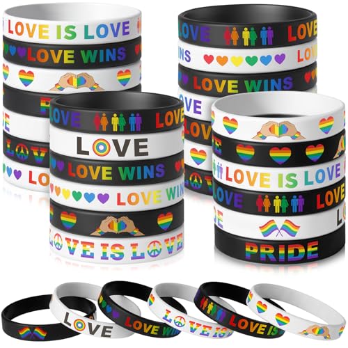 Rainbow Silicone Wristbands - LGBTQ Pride Bracelets for Parades