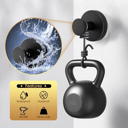 SUNBAK Heavy Duty Suction Cup Hooks - Waterproof Stainless Steel, 4 Pack