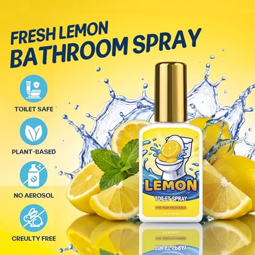 Aqua Blance Toilet Spray for Poop, Lemon Odor Eliminator 2 Fl Oz (Pack of 2)
