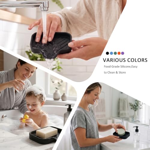 MicoYang Silicone Soap Dish with Drain Spout - Non-Slip & Dishwasher Safe