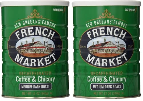 Decaffeinated Medium-Dark Roast Coffee with Chicory, 12oz Can - Pack of 2