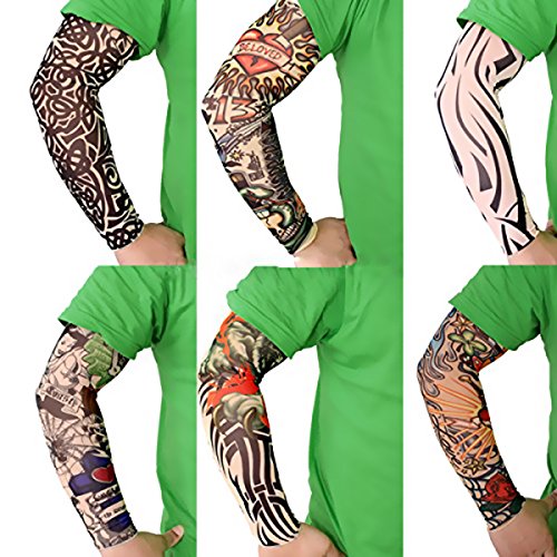 Akstore Temporary Tattoo Sleeves Set - 6 Pcs Fake Arm Sleeves