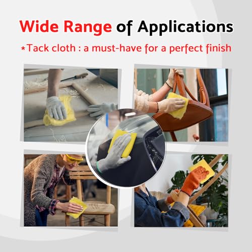 Heavy Duty Tack Cloths for Woodworking & Auto Prep - 6 Pack