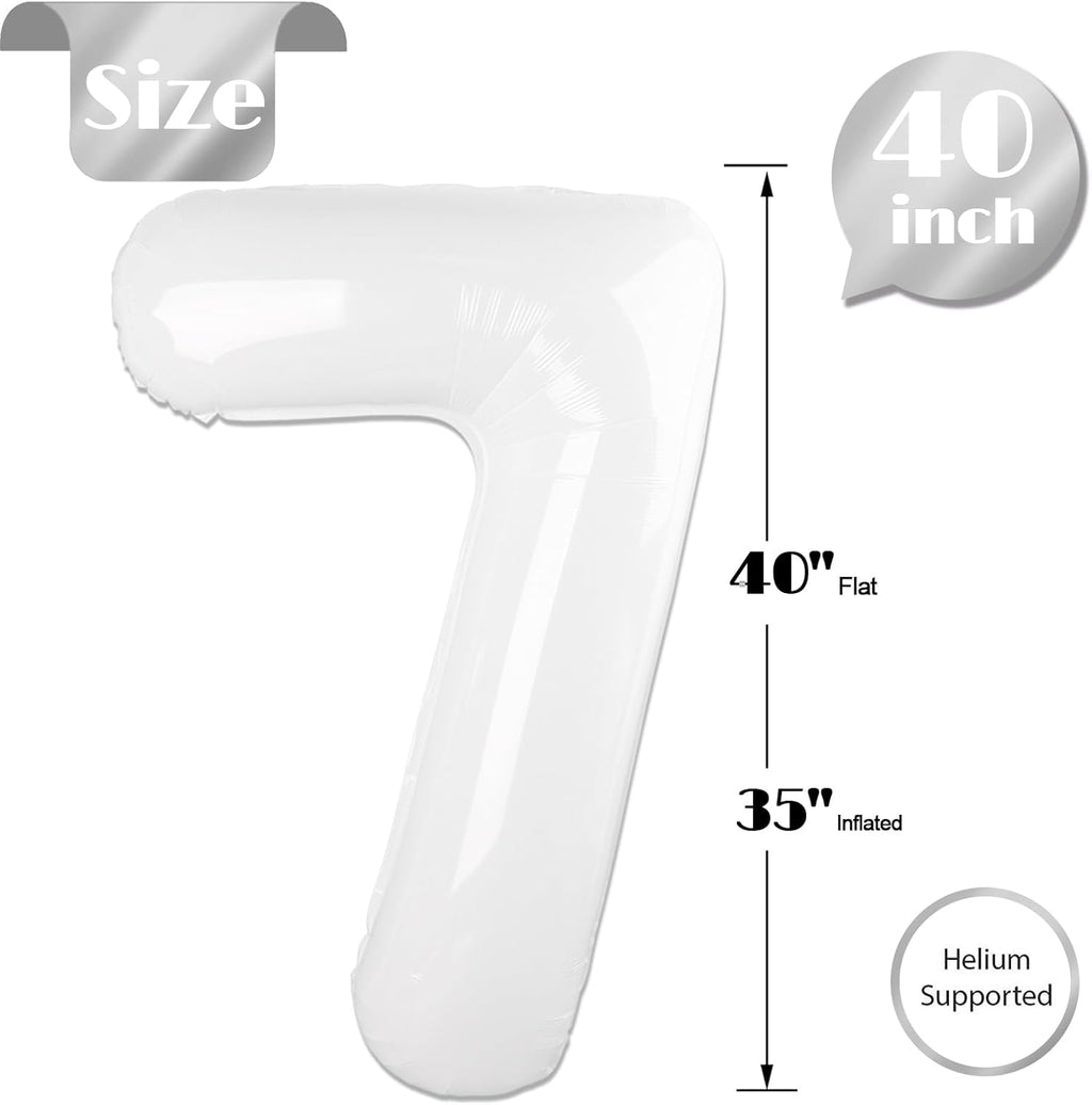 Skiennix 40-Inch Translucent Number 7 Balloon - Perfect 7th Birthday Decoration for Kids & Adults