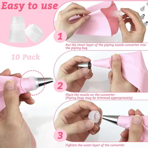 10 Pack Small Piping Bag Couplers for Icing Nozzles - LUTQ