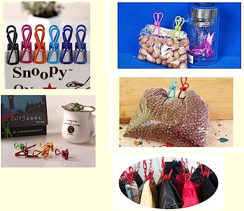 YIKANGHENG 20 Pcs 2-Inch Colorful Metal Chip Clips - Waterproof, Rustproof Bag & Clothes Pins