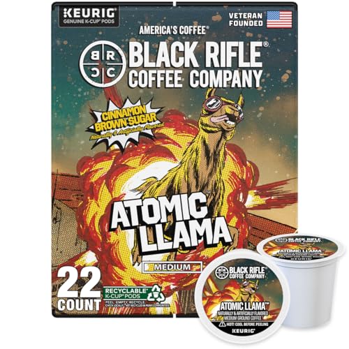 Black Rifle Coffee Atomic Llama Medium Roast Coffee Pods (22 Count) - Compatible with Keurig
