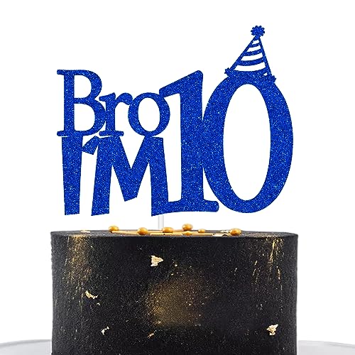 Happy 10th Birthday Cake Topper - Bro I'm 10 Decoration for Boys
