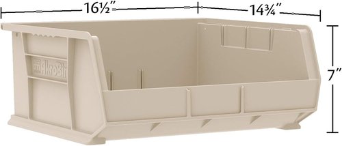 Akro-Mils Plastic Storage Bins - Space-Saving Stackable Organizers for Garage & Pantry | 15" x 16" x 7", Black, 6-Pack