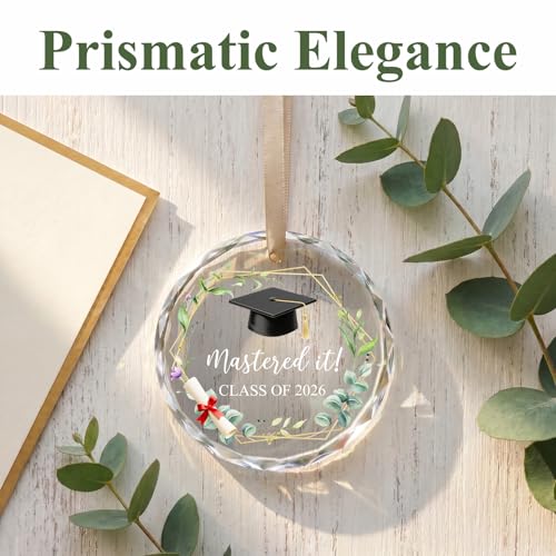 Class of 2026 Graduation Ornament - Crystal Glass Keepsake (Graduation-1)