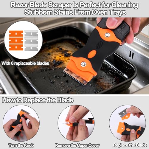 XANGNIER Heavy Duty Oven Cleaning Kit – Deep Cleaning Scraper & Brush Set