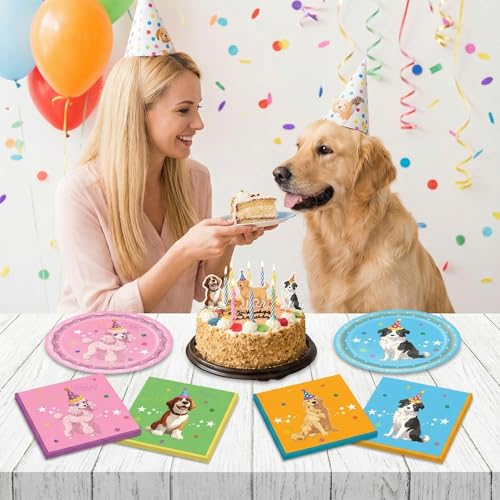 40pcs Dog Birthday Party Supplies Set - Plates & Napkins for 20 Guests