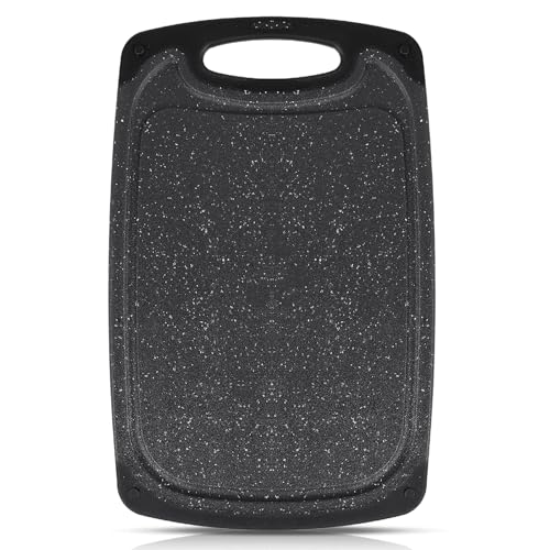 JINGLENK 12.5" x 7.7" Plastic Cutting Board, BPA-Free Non-Slip Chopping Block