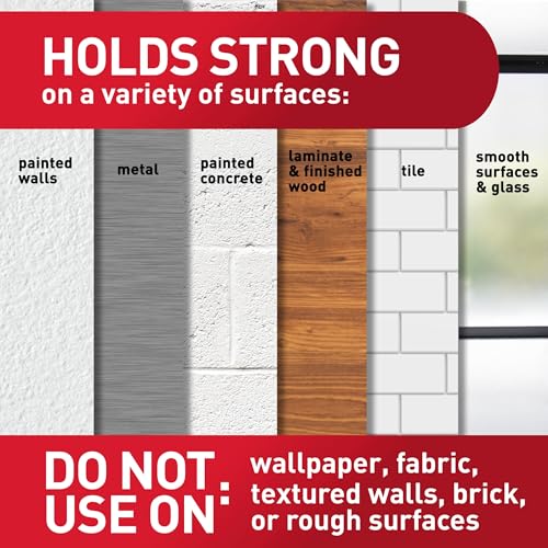 Command Large Brushed Nickel Double Hook with Adhesive Strip