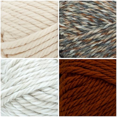Lion Brand Hometown Super Bulky Yarn 12 Skeins Harvest Pack - Thick Knitting & Crocheting