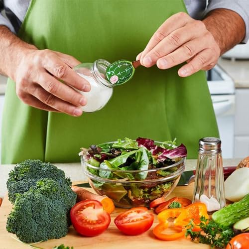 Ceramic Cactus Measuring Spoons Set - Blue & Green, 4 Sizes Kitchen Organizer