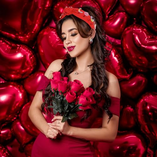 Amariver Red Rhinestone Love Knotted Valentine's Day Headband