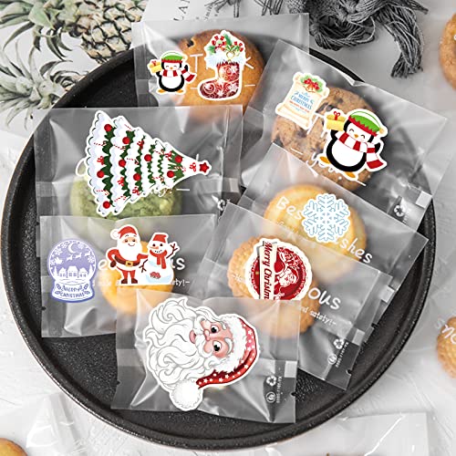 30pcs Glow in the Dark Christmas Stickers - Waterproof Vinyl Decals