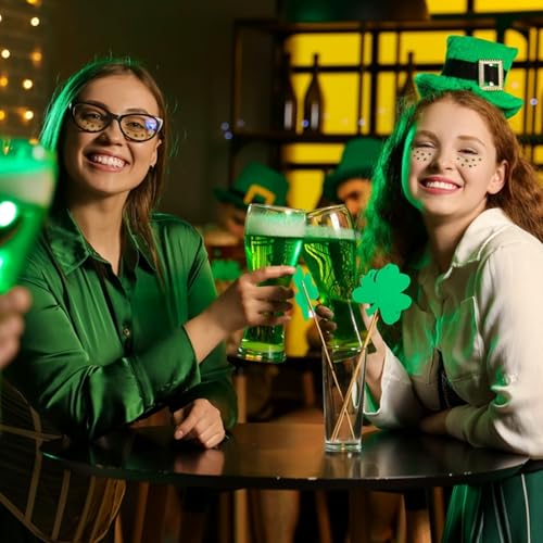 St. Patrick's Day Face Tattoos - 6 Pcs Waterproof Green Shamrock Stickers
