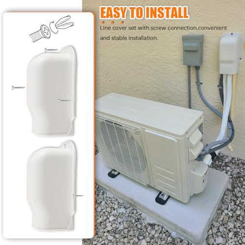 3-Inch Mini Split PVC Line Cover Wall Cover Set - AC Line Set Accessories
