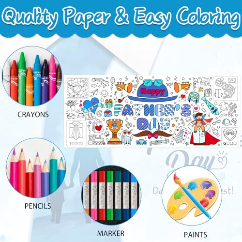Giant Father's Day Coloring Poster & Table Cover - 72 x 30 Inches