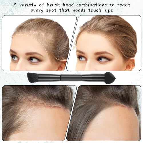 Aiyorse 3 Pcs Dual Ended Hairline Concealer Brush Set with Sponge Tip