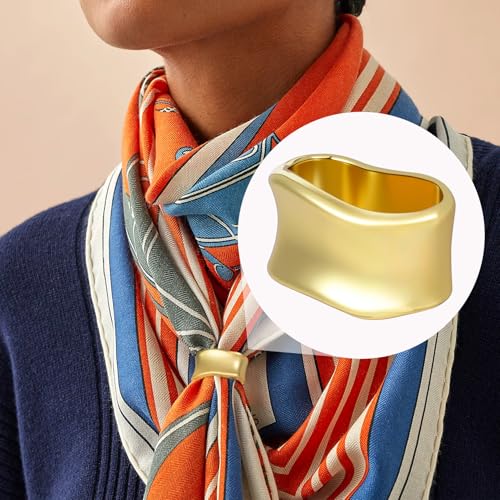 Minimalist Gold Scarf Ring Clip for Silk and Wool Scarves