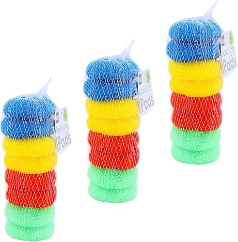 16-Pack Non-Scratch Nylon Scouring Pads for Kitchen Cleaning