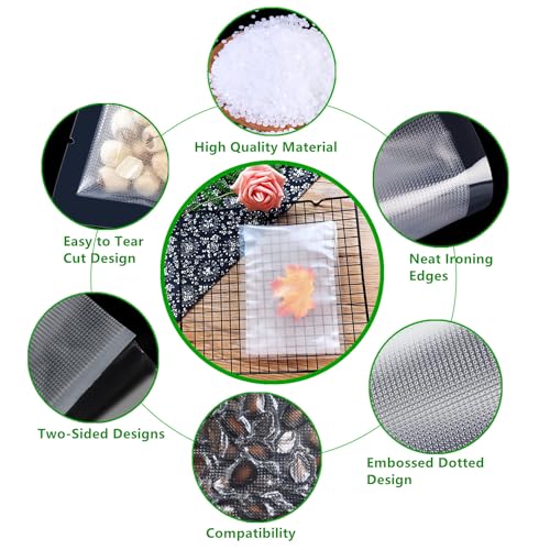 Commercial Grade Vacuum Sealer Bags - 100 Pre-Cut 4" x 6"