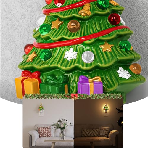 Warm Christmas Tree Night Light - 2 Pack Plug-In Holiday Decor