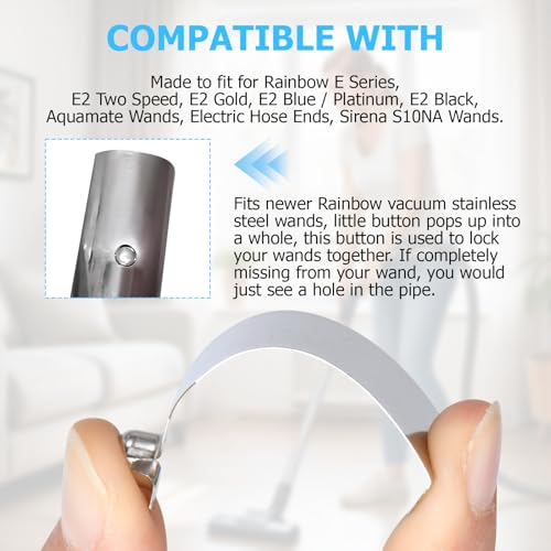 Rainbow E2 Vacuum Cleaner Wand Button Locks - 4 Pack Replacement C-Clips
