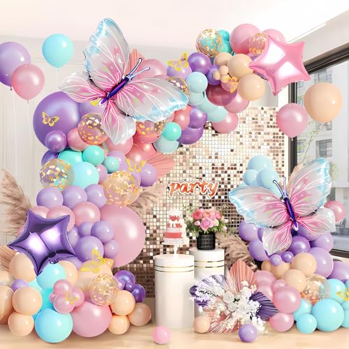 Butterfly Balloon Arch Kit - Pink & Purple Party Decorations