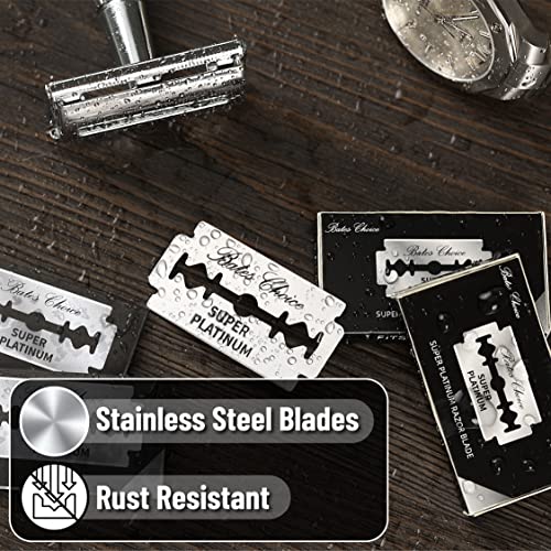 Bates Double Edge Safety Razor Blades - 40 Pack Stainless Steel