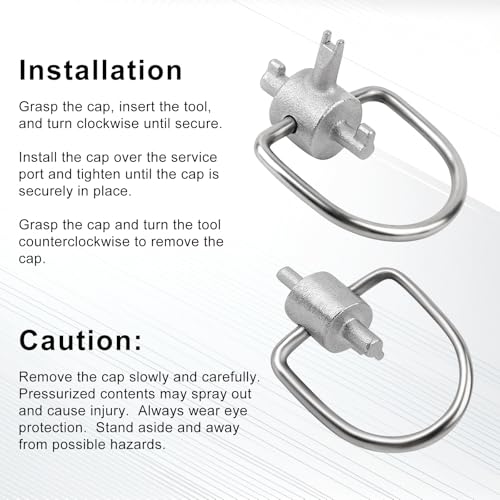 Gosknor 2pcs HVAC Locking Cap Key Set for R410A & R22 Refrigerants