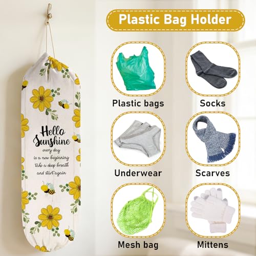 Sunflower Plastic Bag Holder - 2Pcs Reusable Grocery Organizer