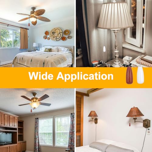 Gosknor 2pcs Ceiling Fan Pull Chain Extensions - 12.68in White & Brown Beaded Cords