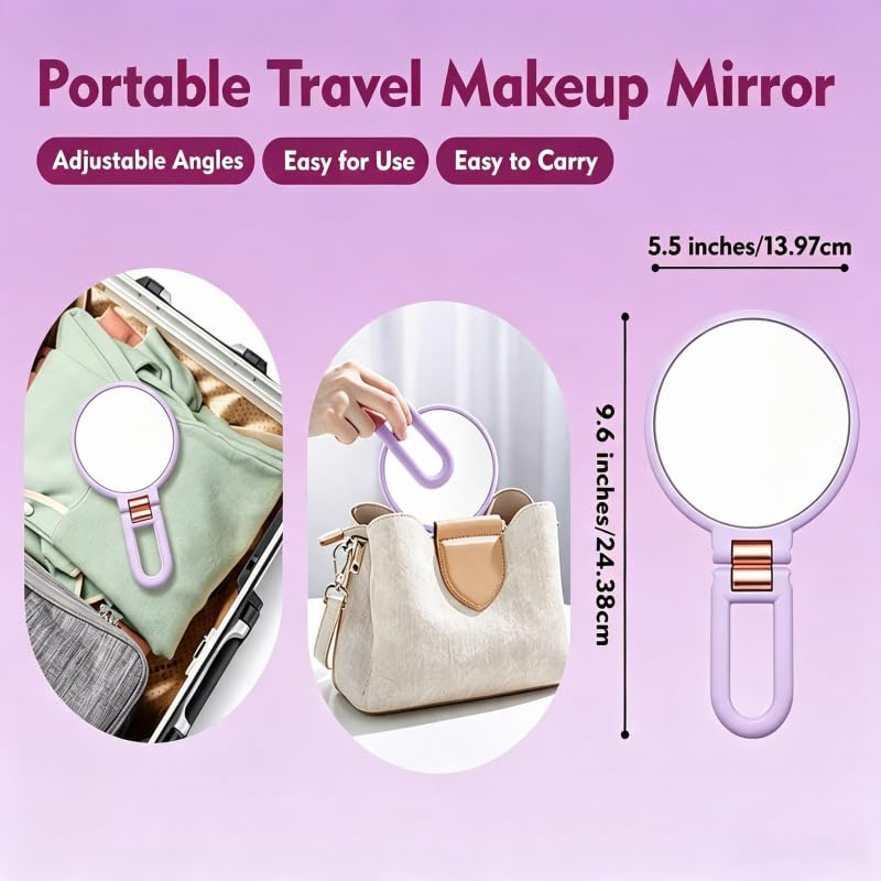 Double Sided 30X Magnifying Hand Mirror - Portable Makeup Tool